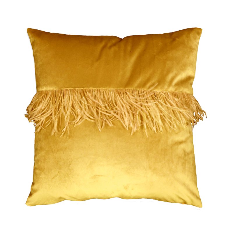 Coussin PINO coloris jaune ocre 45 x 45 cm