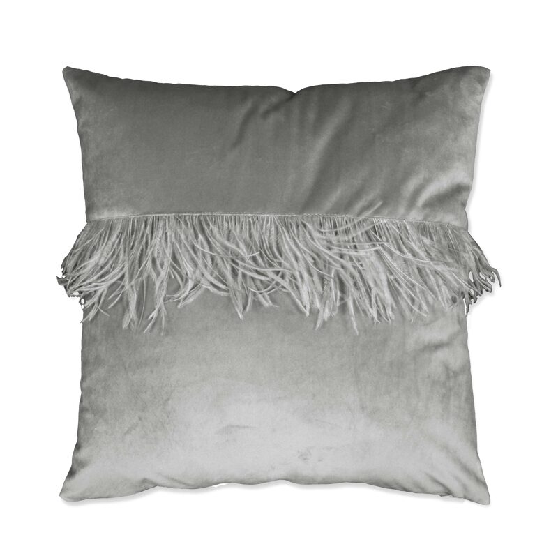 Coussin PINO coloris gris argent 45 x 45 cm