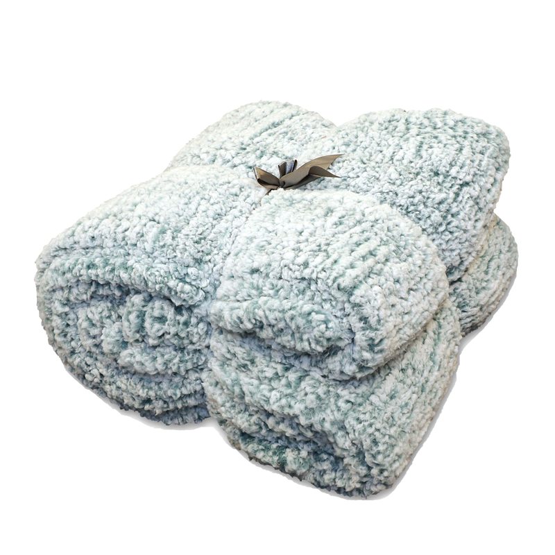 Plaid KNUT coloris bleu mineral