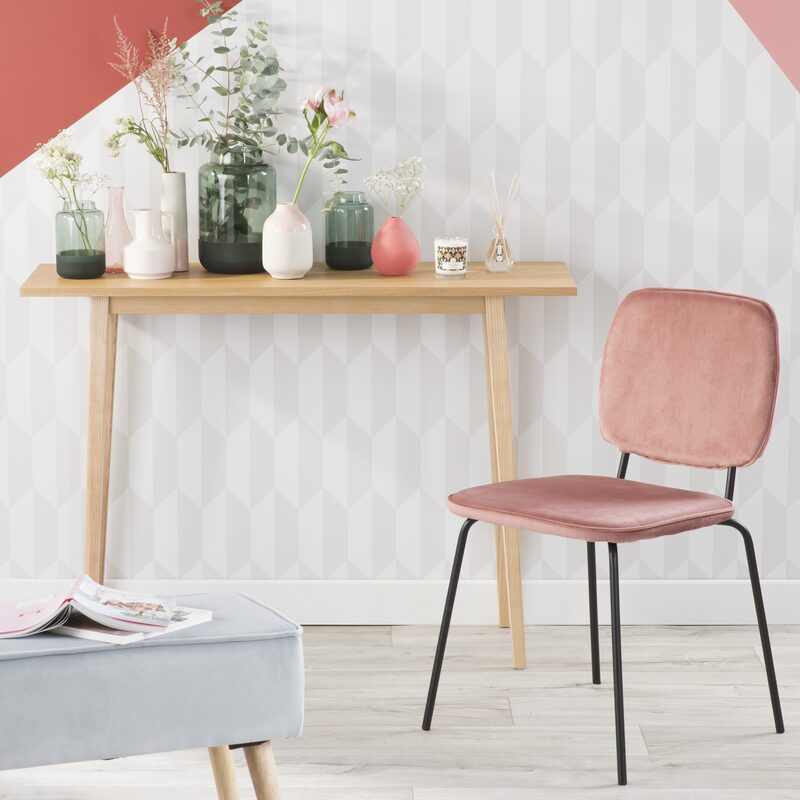 Chaise CLYDE coloris rose