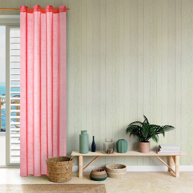Voilage ENZOY coloris corail 140 x 240 cm