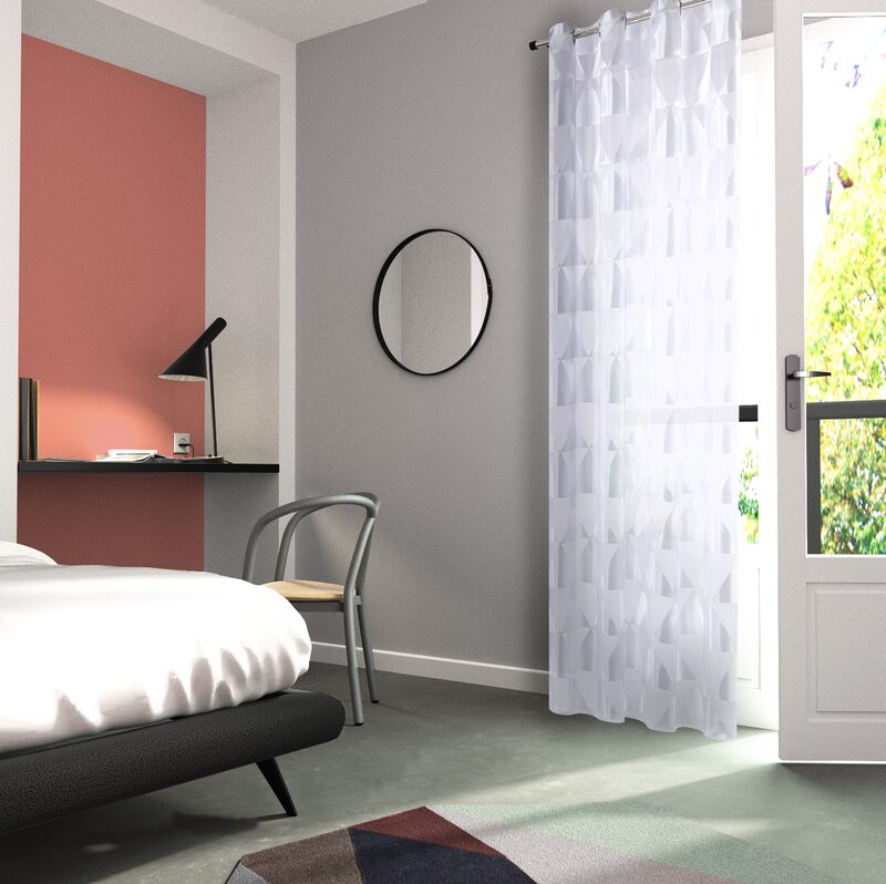 Voilage TRIANGOLO coloris blanc 140 x 240 cm