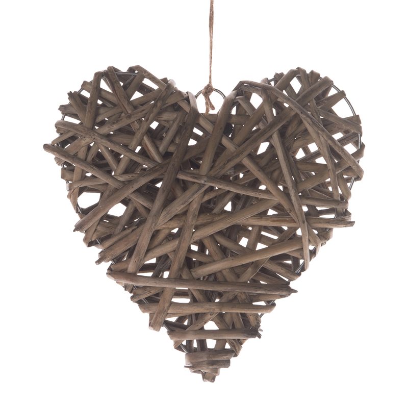 Décoration à suspendre WILLOW HEART coloris brun