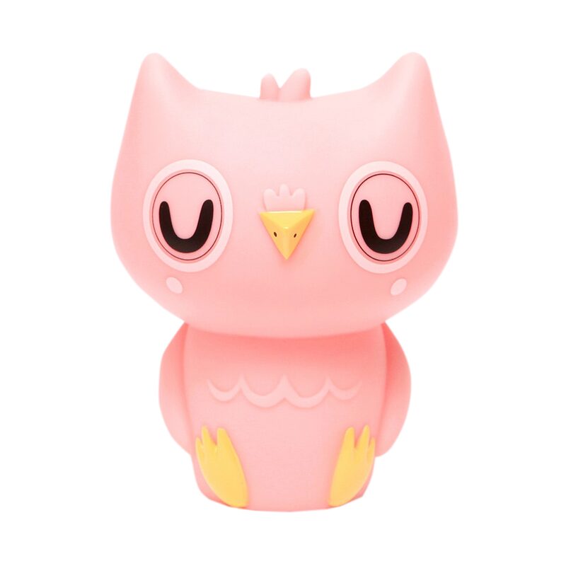 Veilleuse OWL LIGHT coloris rose 12,5 x 9 cm