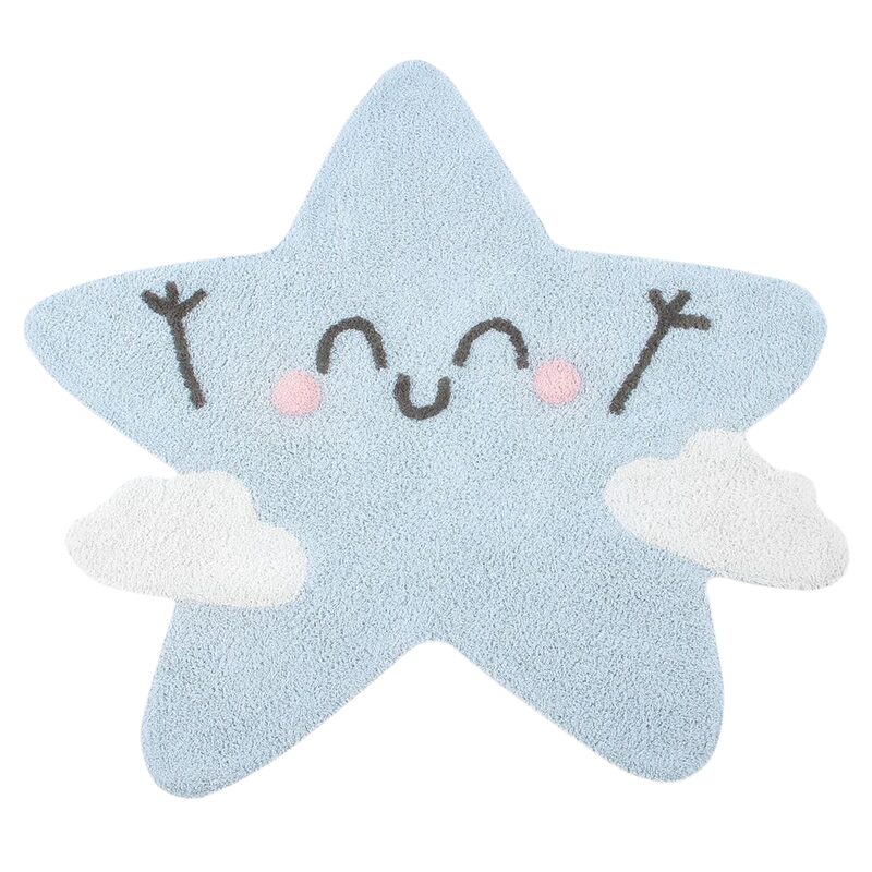 Tapis HAPPY STAR coloris bleu 120 x 120 cm