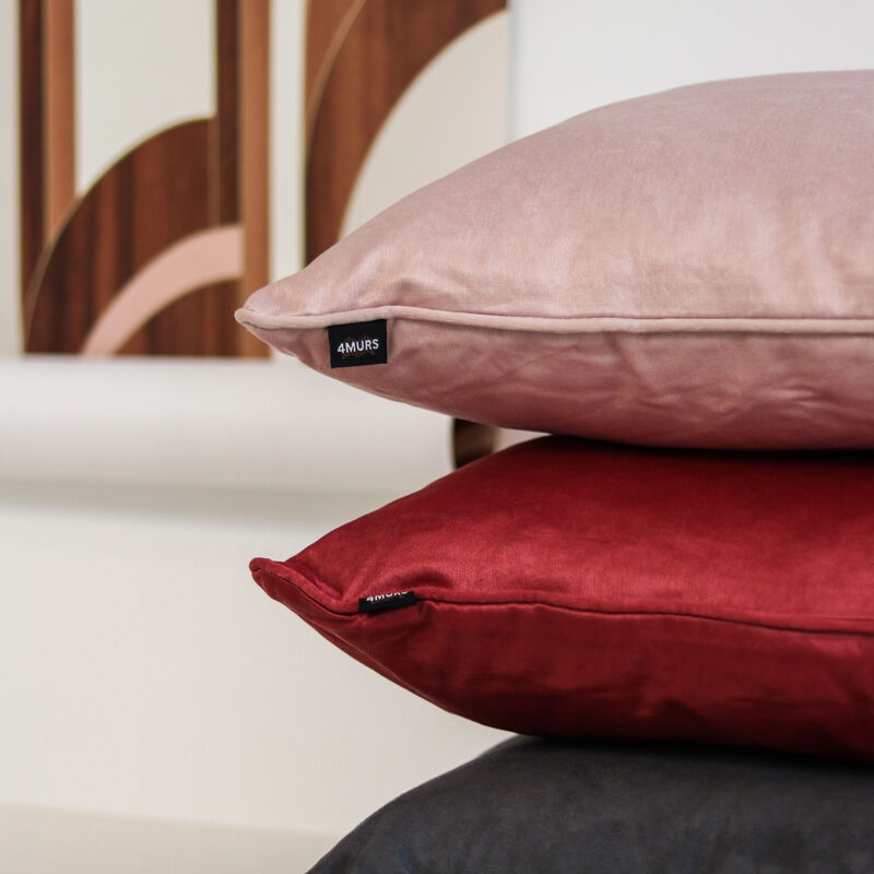 Coussin GRAZIA coloris rose 45 x 45 cm