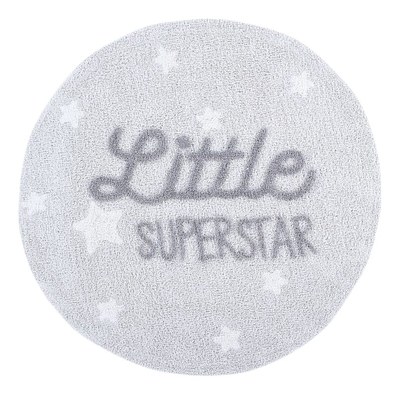 Tapis LITTLE SUPERSTAR coloris gris 120 cm