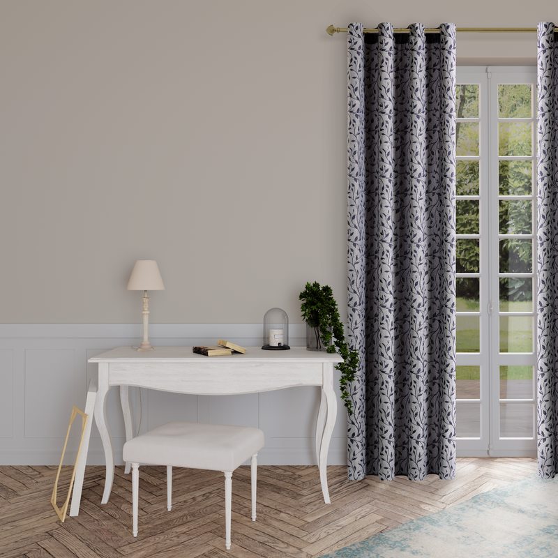 Rideau DAPHNE coloris bleu 140 x 260 cm