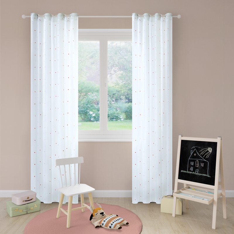 Voilage JULIE coloris rose pastel 140 x 240 cm