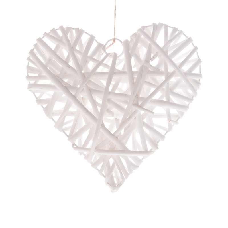 Décoration à suspendre WILLOW HEART coloris blanc