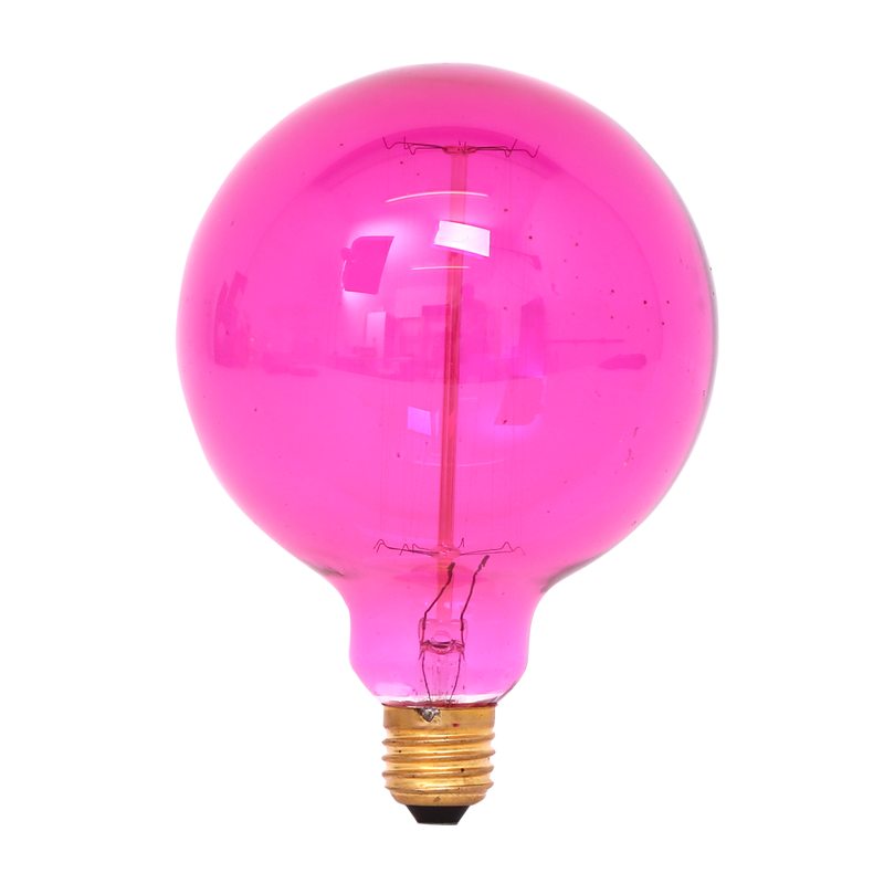 Ampoule FILAMENT GLOBE 40W E27 12,5 cm coloris rose 16 x 12,5 cm