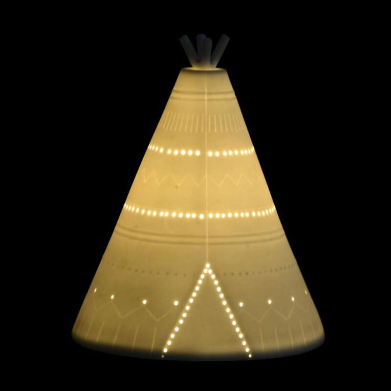 Lampe à poser TIPI coloris blanc 21 x 18 cm