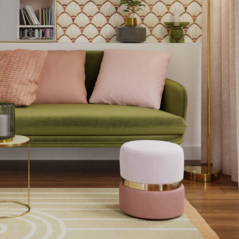 Pouf ANATOLE coloris rose