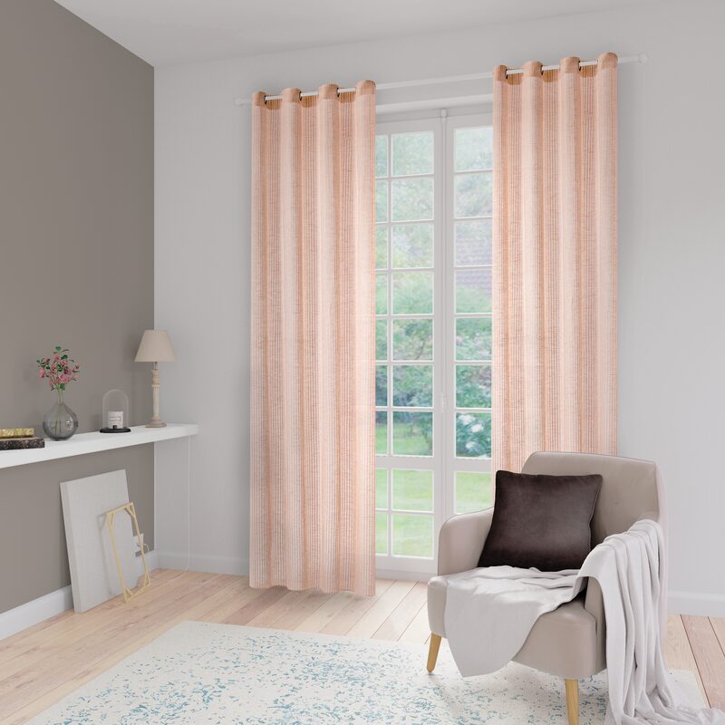 Voilage RIO coloris rose beige 140 x 280 cm
