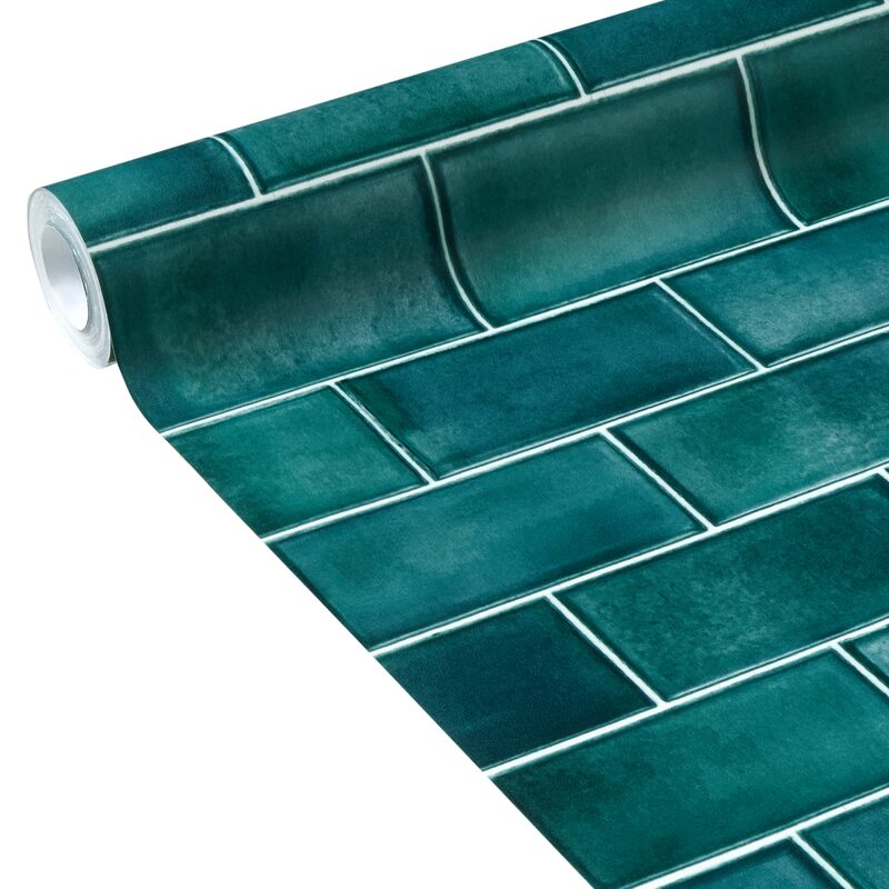 Papier peint intissé WILSON coloris vert émeraude