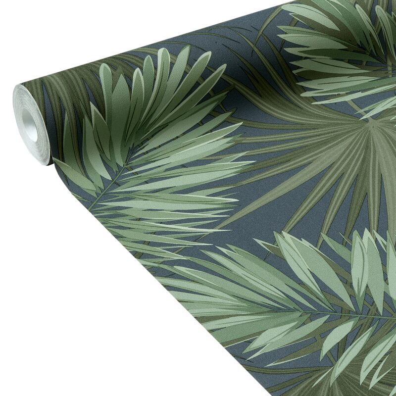 Papier peint intissé MIAMI PALM coloris vert feuillage