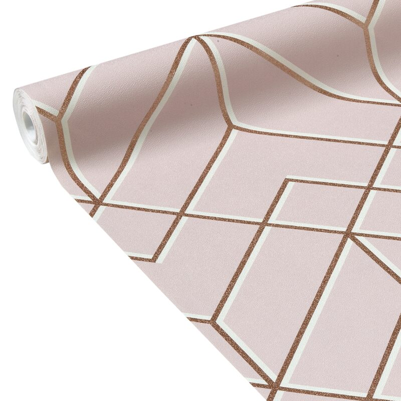 Papier peint intissé TELSA coloris rose guimauve