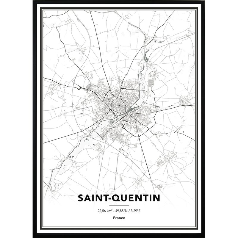 Image encadrée MAP ST QUENTIN 50 x 70 cm