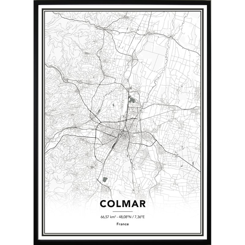 Image encadrée MAP COLMAR 50 x 70 cm