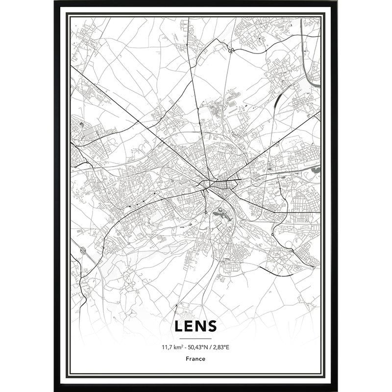 Image encadrée MAP LENS 50 x 70 cm