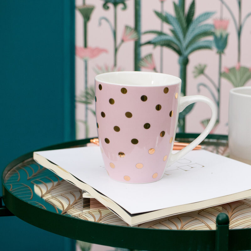 Mug GOLD DOTS X2 coloris beige rosé