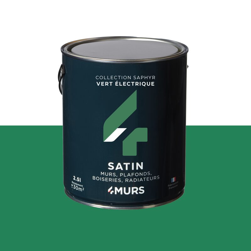 Peinture Multi-supports SAPHYR Alkyde vert électrique Satiné 2,5 L