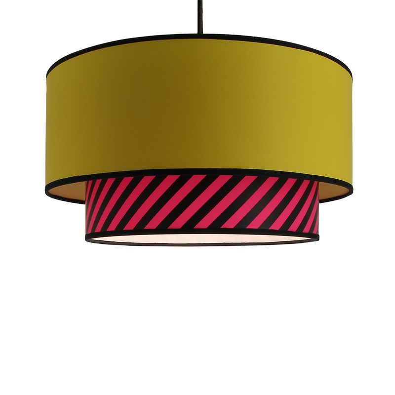 Suspension STRATOS FLUX coloris jaune 20 x 38 cm