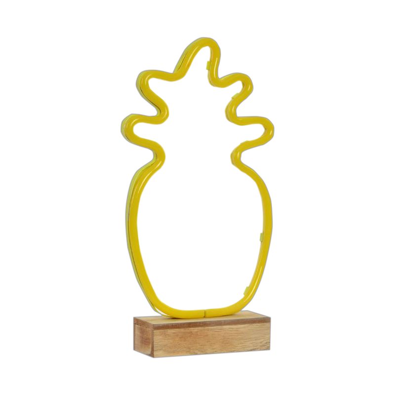 Objet lumineux PINEAPPLE LIGHT coloris jaune 17 x 35 cm