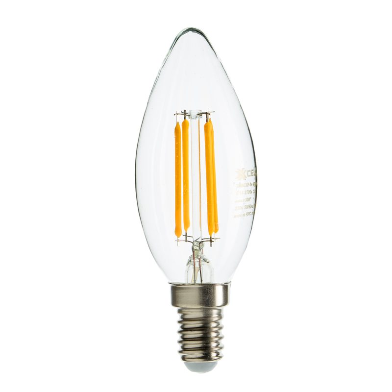 Ampoule LED FLAMME 40W E14 35 mm lumière chaude coloris jaune 10,5 x 3,5 cm
