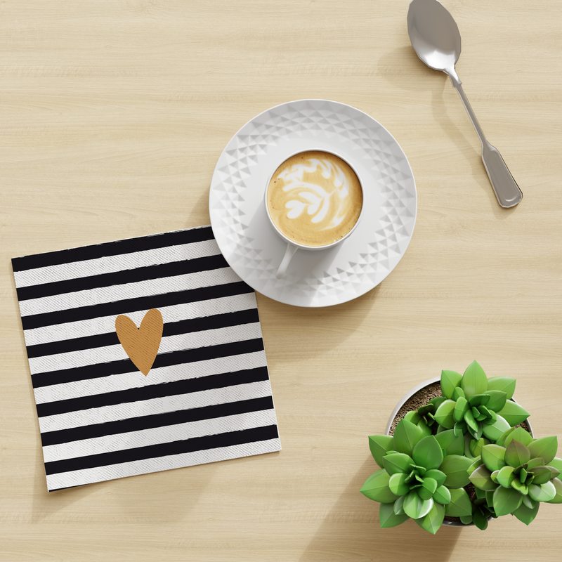 Serviette en papier AMORE BLACK coloris noir