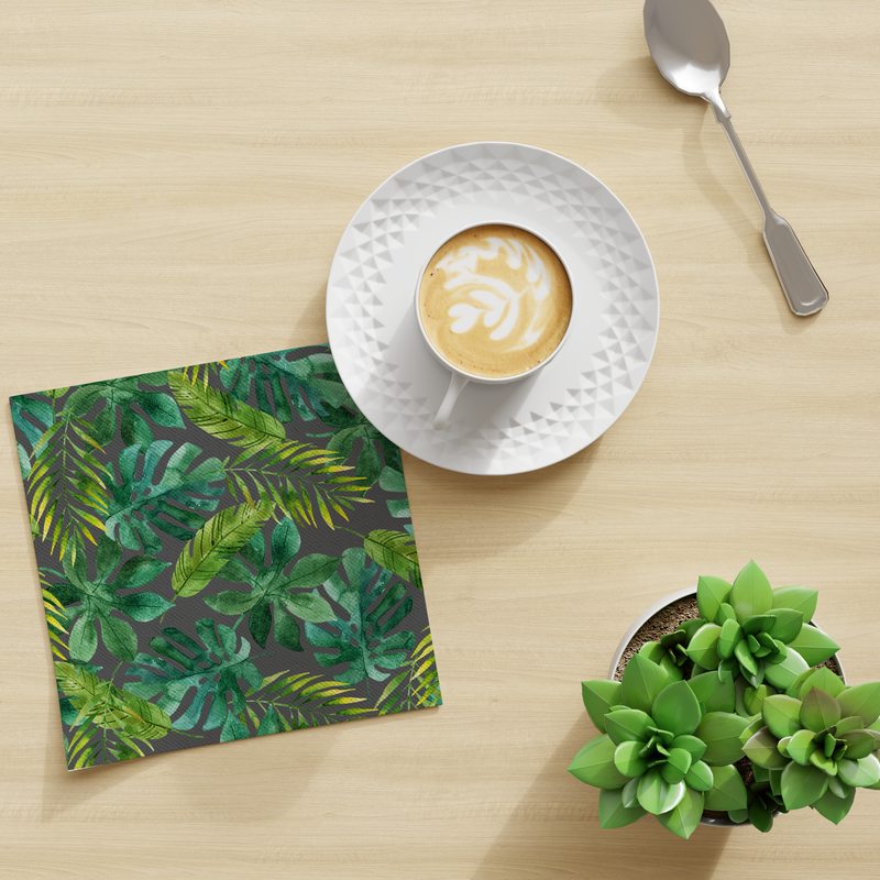 Serviette en papier BORNEO coloris vert