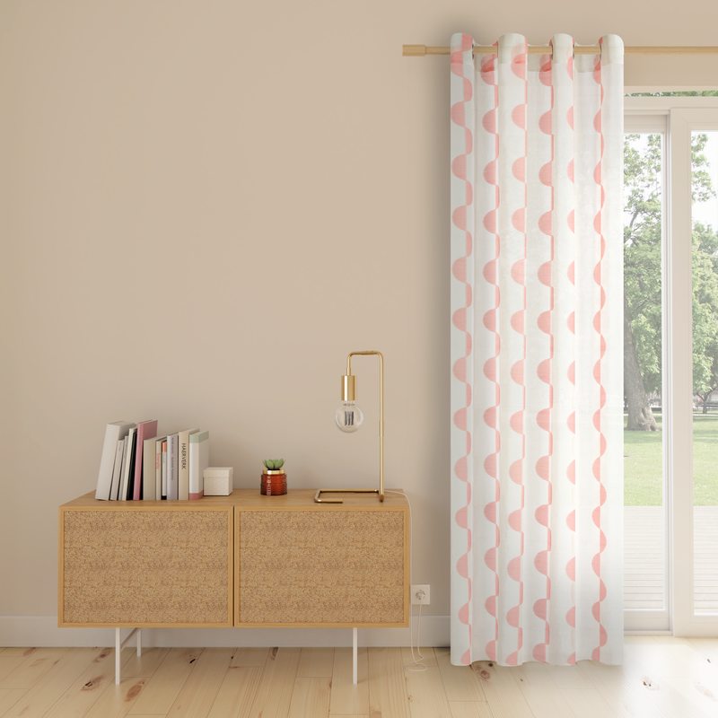 Voilage LUA coloris corail 140 x 240 cm