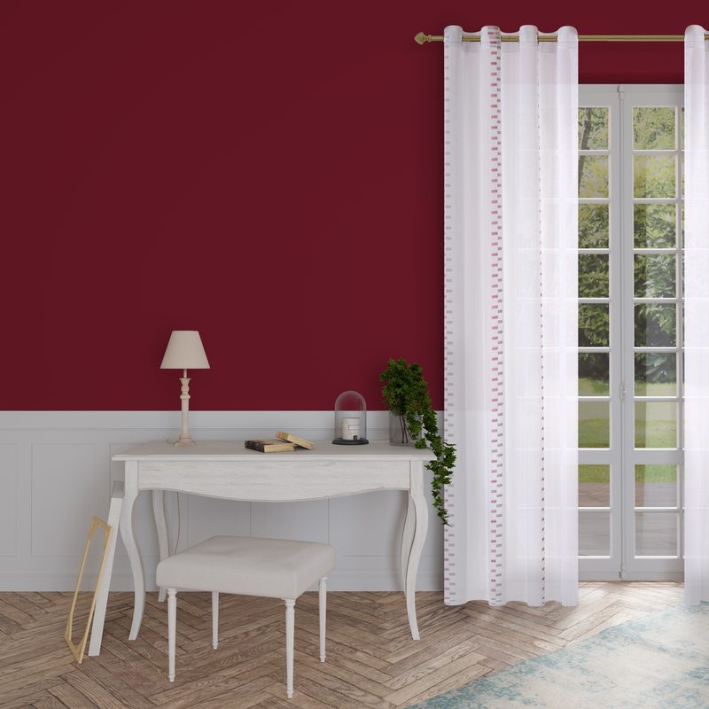 Voilage TANDEM coloris rose gris 140 x 260 cm
