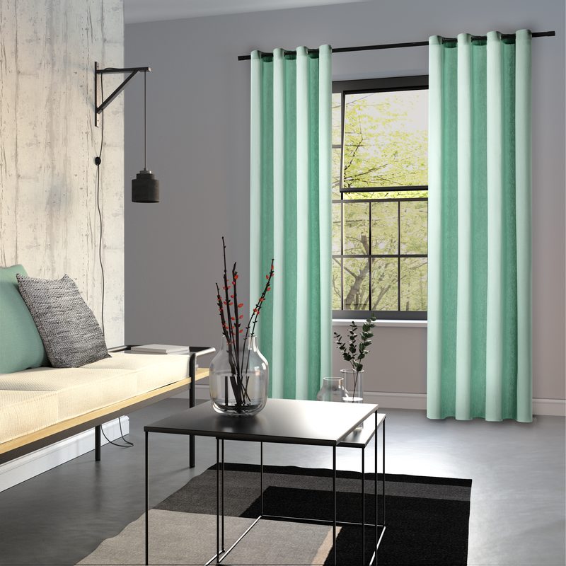 Rideau COTOON coloris vert de gris 140 x 240 cm