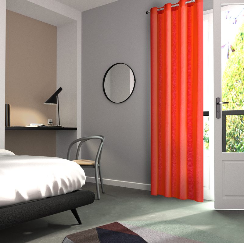 Rideau COTOON coloris corail 140 x 240 cm