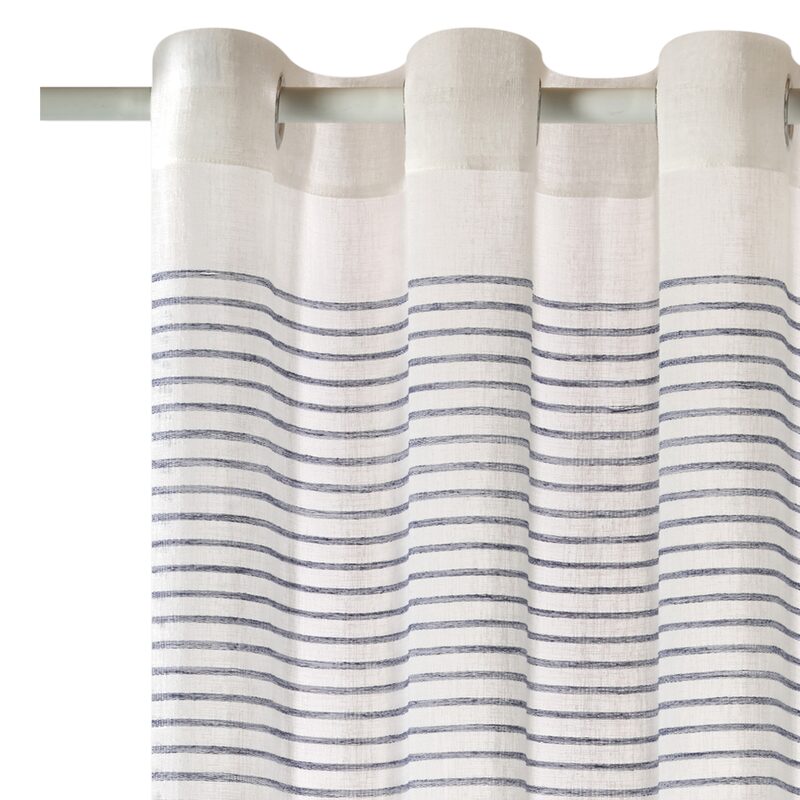 Voilage STRIPES coloris bleu horizon 140 x 240 cm