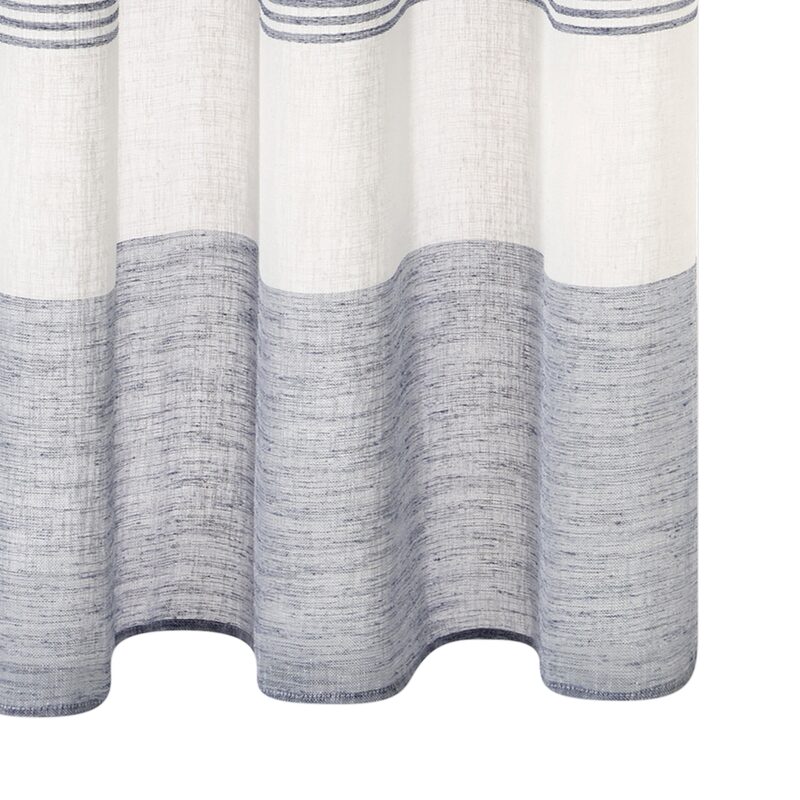 Voilage STRIPES coloris bleu horizon 140 x 240 cm