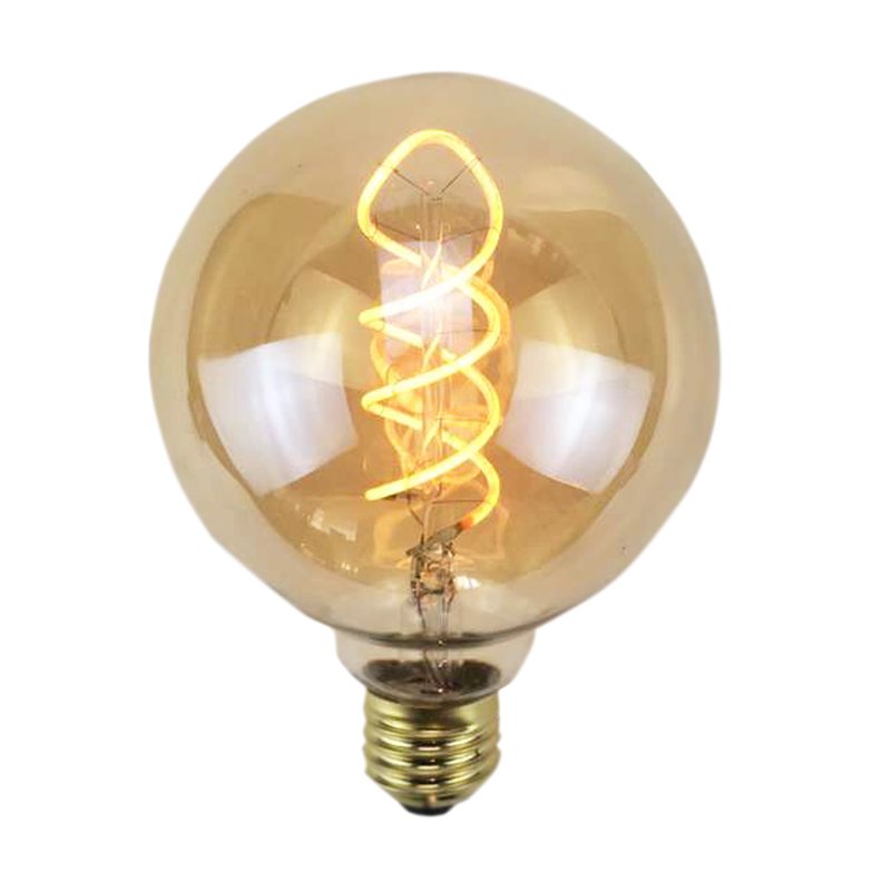 Ampoule LED GLOBE AMBRE FILAMENT 25W E27 95 mm coloris jaune 14 x 9,5 cm