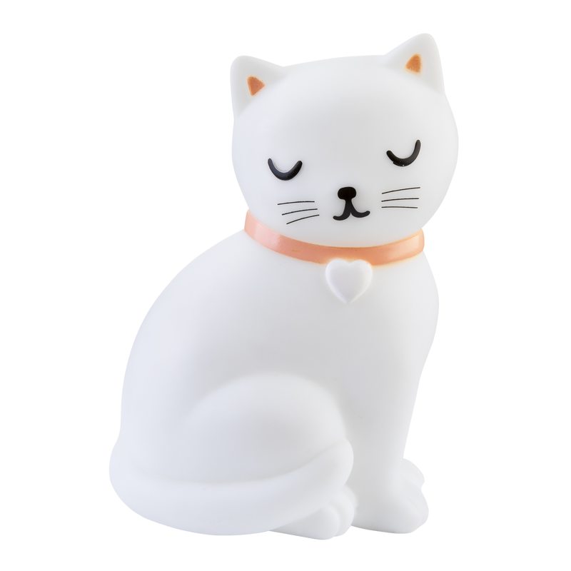 Veilleuse CUTIE CAT coloris blanc 10 x 15 cm