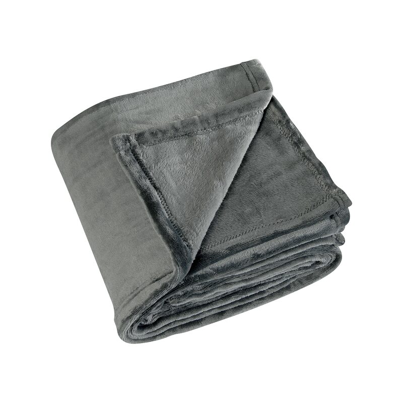 Plaid polaire COCOON coloris gris acier