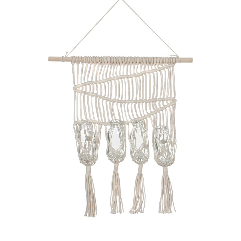 Suspension en macramé MANOLO coloris beige