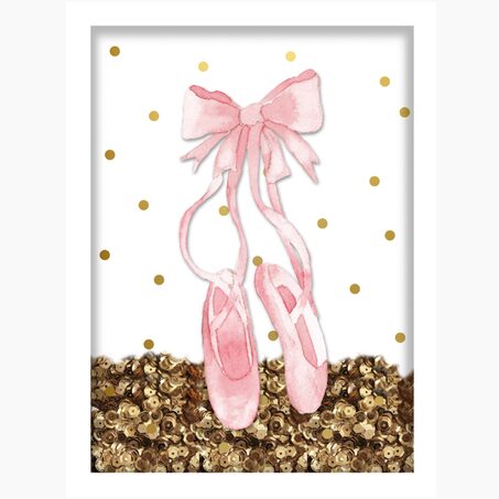 4MURS Tableau embelli BALLET SHOES coloris rose