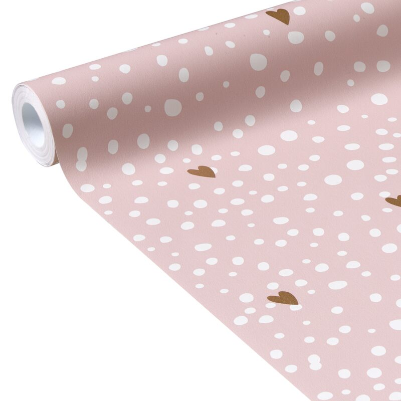 Papier peint intissé JOSEFINA coloris rose poudré