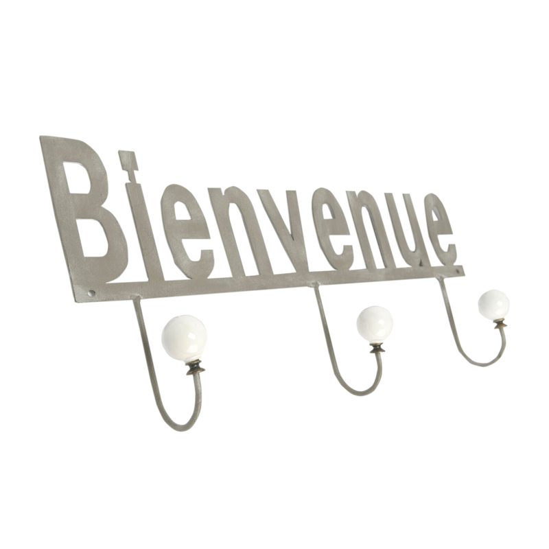 Patère BIENVENUE coloris gris