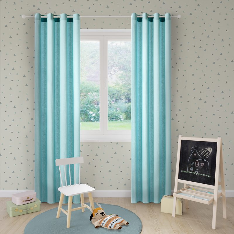 Rideau COTOON coloris azur 140 x 240 cm
