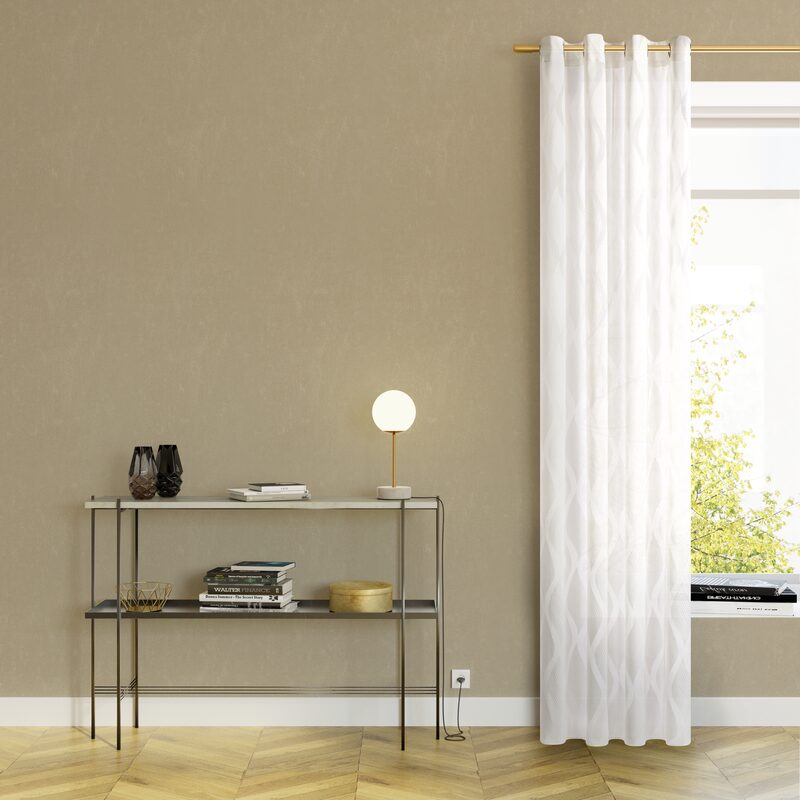 Voilage MANDORLE coloris blanc 140 x 240 cm