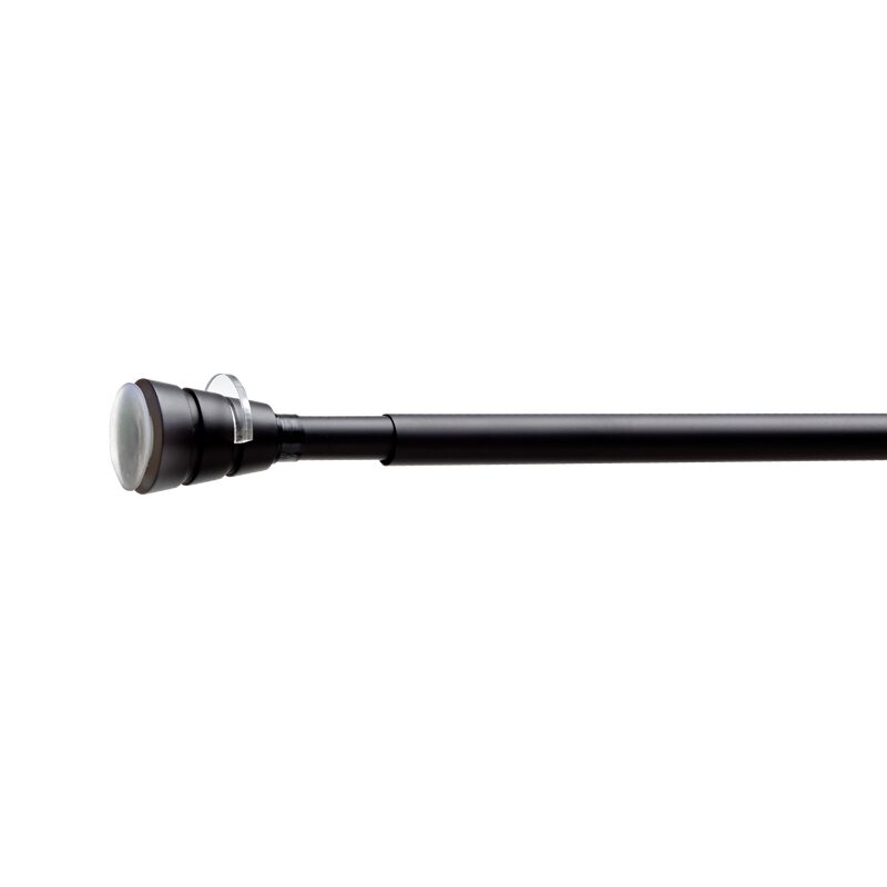 Barre à rideau ENTRE MURS coloris noir diamètre barre 2 cm longueur extensible de 55,0 à 90 cm