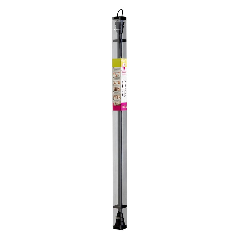 Barre à rideau ENTRE MURS coloris noir diamètre barre 2 cm longueur extensible de 90,0 à 150 cm