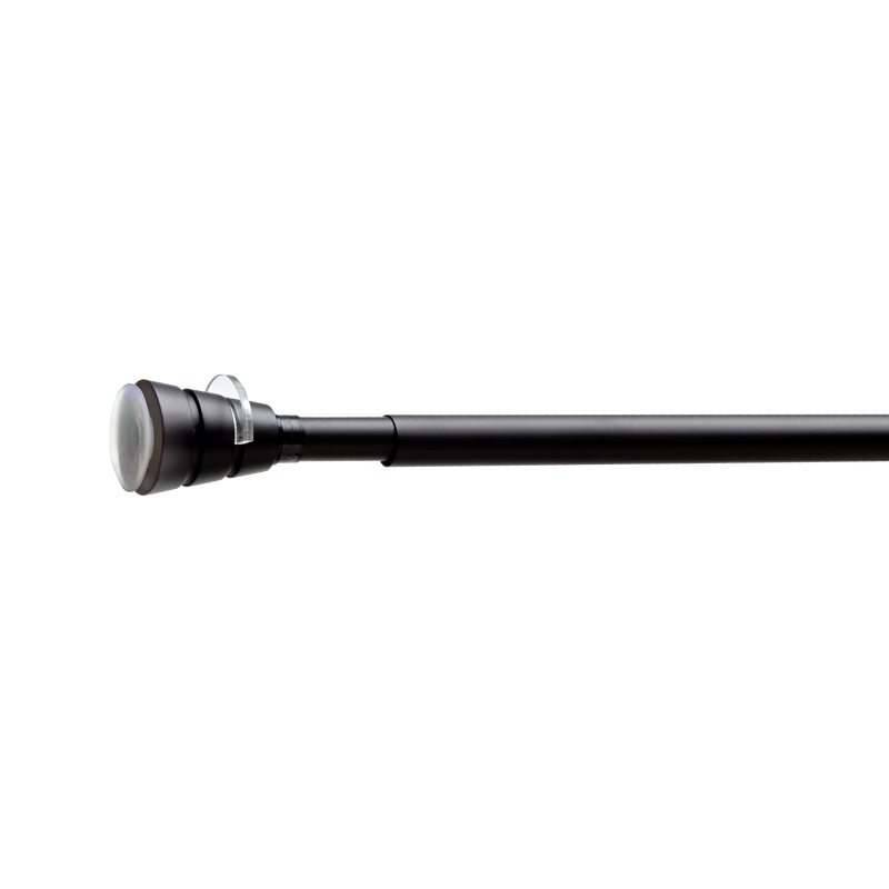 Barre à rideau ENTRE MURS coloris noir diamètre barre 2 cm longueur extensible de 90,0 à 150 cm
