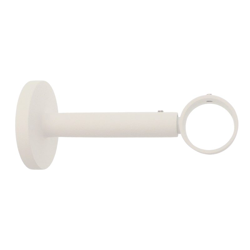 Support barre à rideau VELOURS coloris blanc grainé diamètre barre 2,8 cm longueur extensible de 10,8 à 16 cm